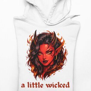 A Little Wicked Hoodie, Gothic Graphic Hoodie, Edgy Streetwear Sweatshirt, Alter